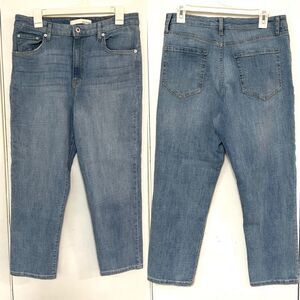 Ella Moss light wash high waist straight jeans